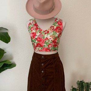 Floral Crop Top Bralette